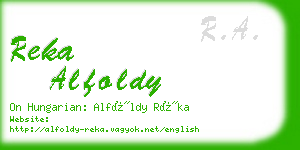 reka alfoldy business card